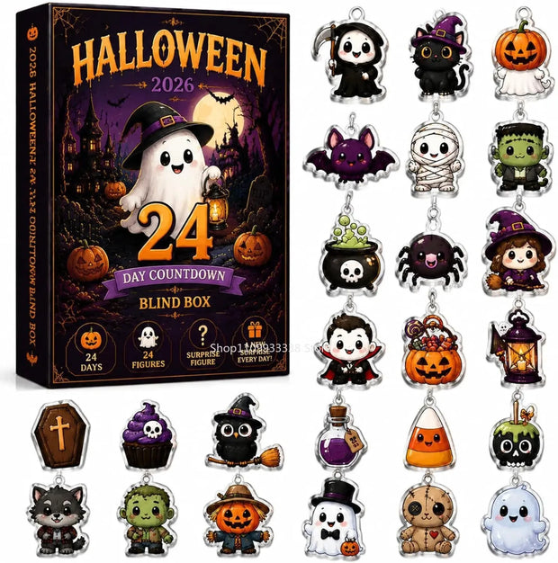 Halloween Ghost Advent Calendar 24-Day Halloween Countdown Calendar - Box Advent Calendar With Charms - Gift For Halloween