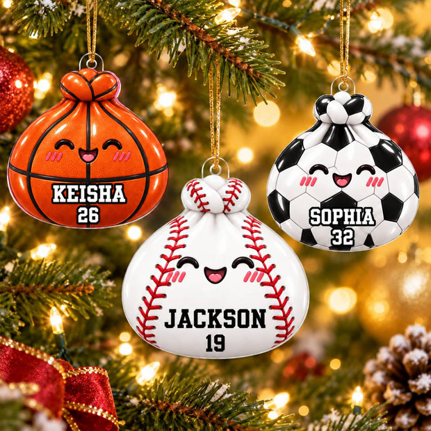 Cute Funny Sport Dumpling Dim Sum Christmas Gift For Kids, Family, Sports Fans, Sports Lovers - Personalized Acrylic Ornament