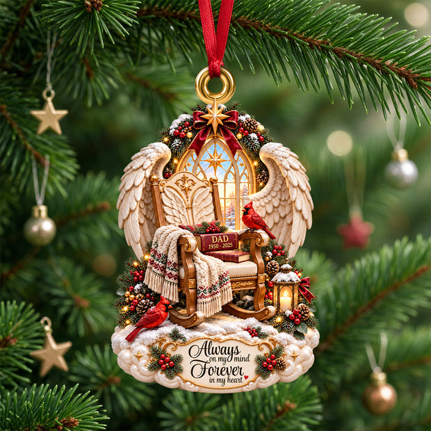 Angel Wings Memorial Gifts For Christmas - Personalized Acrylic Ornament