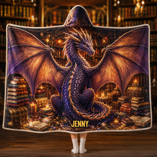Fantasy Dragon Wings Gifts For Book Lovers - Personalized Hood Blanket