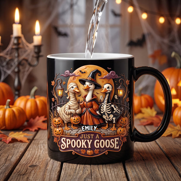 Just A Spooky Goose Magic Mug - Personalized Accent Mug - Halloween Gifts For Her