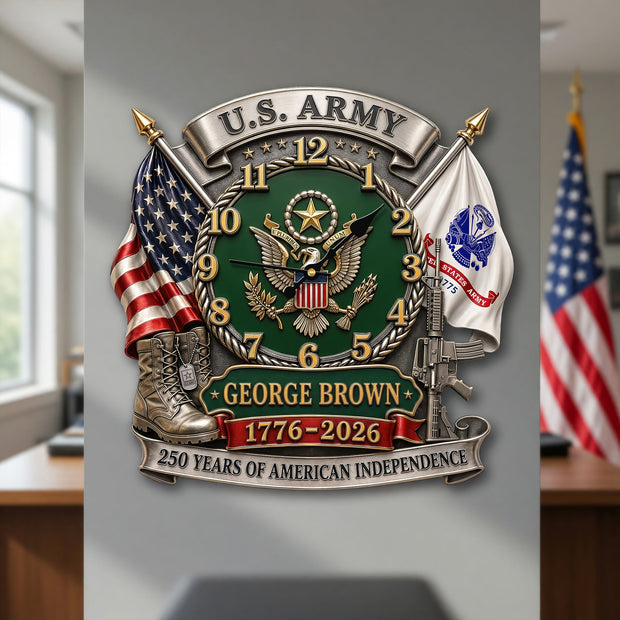 Pride of Veteran - Personalized Wall Hanging Clock - Gift For Family