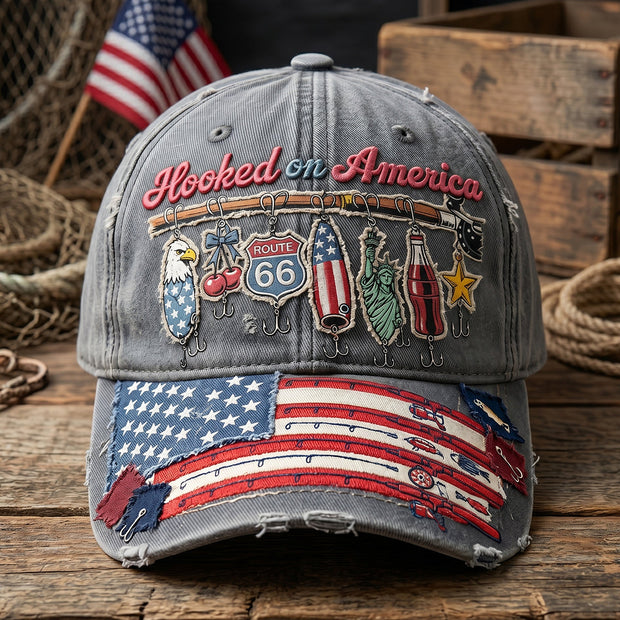 Hooked On America - Personalized Classic Cap - 250th Anniversary Gift For Him