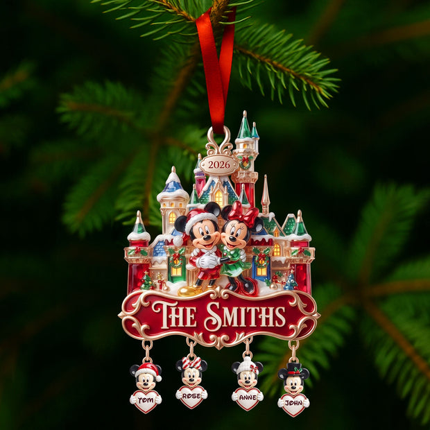 MkMo Snow Castle Family - Personalized Acrylic Ornament - Christmas Gift For Family