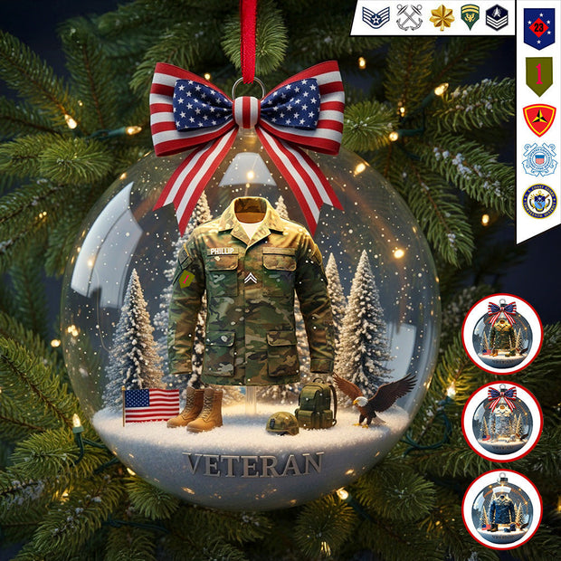 Veteran Ornament   - Personalized Acrylic Ornament - Gift For Veterans