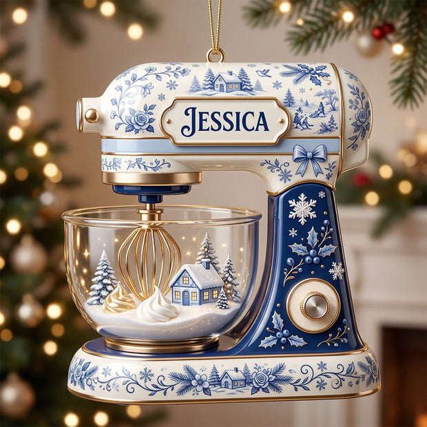 Baking Mixer Christmas Toile De Jouy Gifts For Baker - Personalized Acrylic Ornament