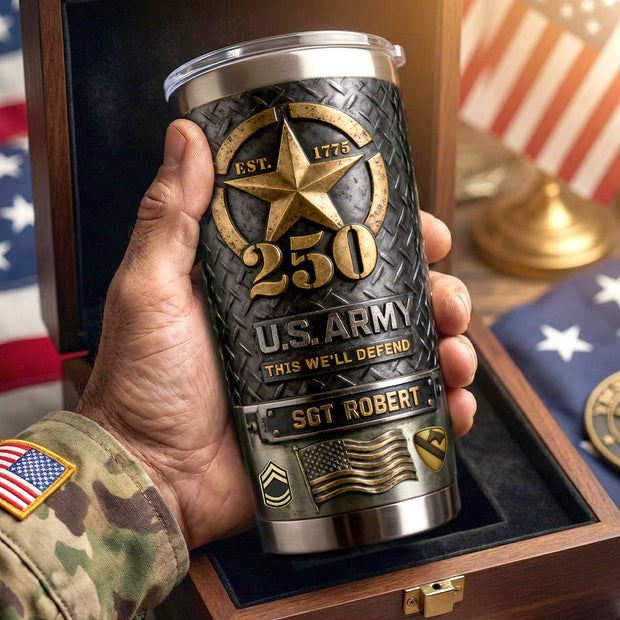 Proud American Veteran Tumbler - Personalized Tumbler - Gifts For Veteran