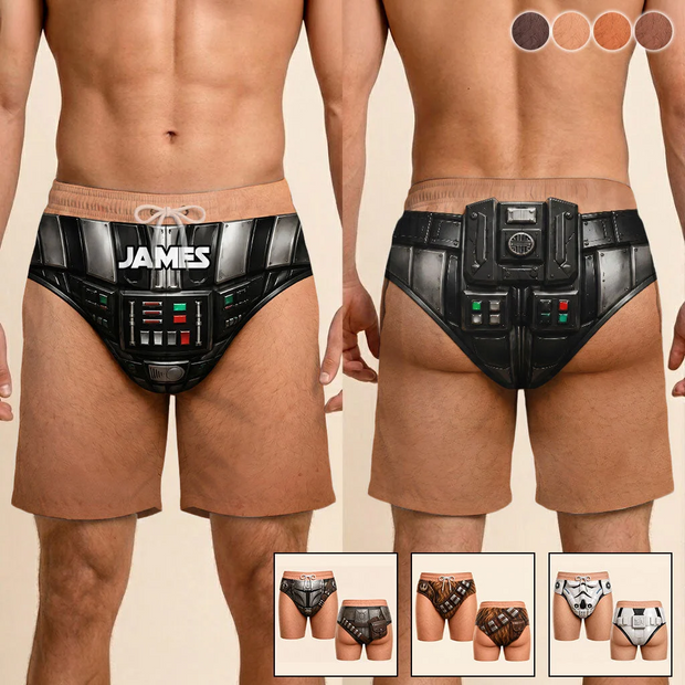 Stwa Funny The Force Shorts - Personalized Beach Short - Gift For Movie Fans