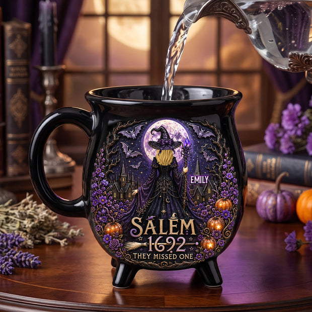 Salem 1692 They Missed One Funny Witch Halloween Coffee Gift For Her - Personalized Cauldron Coffee Mug