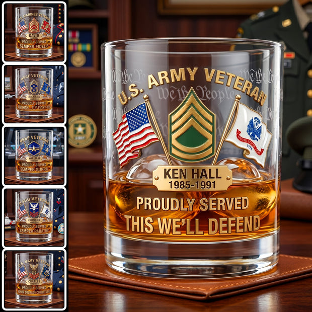 The Veteran's Reward - Personalized Whiskey Glass - Gift For Veterans