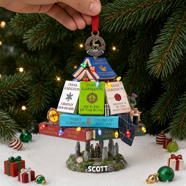 Book Stack Custom Name Christmas Gift For Novel Fans - Personalized Acrylic Ornament