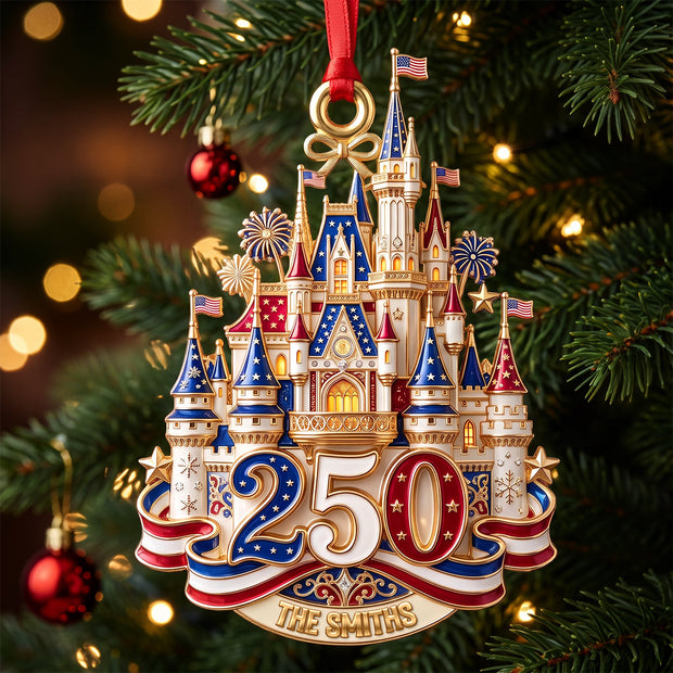 Family 250th USA Anniversary - Personalized Acylic Ornament - Chrismas Gift For Family