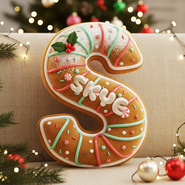 Gingerbread Alphabet Christmas Gifts For Kids, Family, Friends - Personalized Custom Shape Pillow