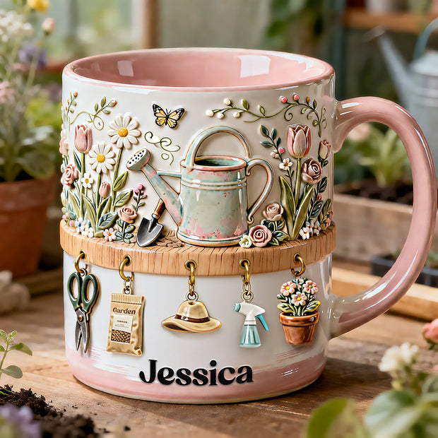 Gardening Coffee  - Personalized Accent Mug - Gift For Garden Lovers