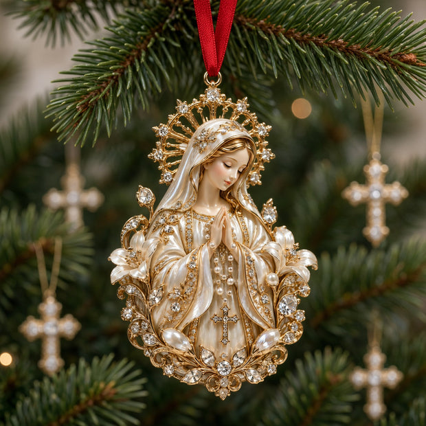 Virgin Mary Catholic Christmas Tree Keepsake Gift For Christians - Personalized Acrylic Ornament