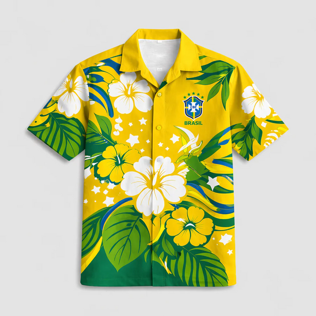 Brazil World Cup 2026 Floral - Hawaiian Shirt - Gift For Football Lovers, Sports Fans, Sports Lovers, World Cup