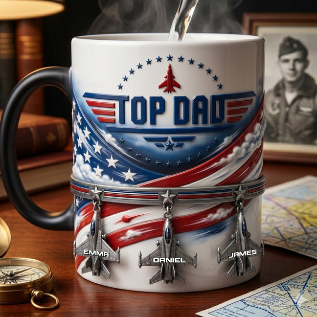 Fighter Aircraft Magic Mug - Personalized Accent Mug -  Gift for Father's Day