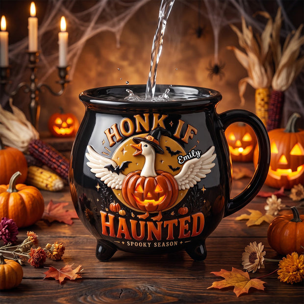 Haunted Goose Cauldron Mug - Personalized Cauldron Mug - Gifts For Halloween