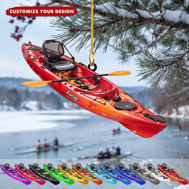 I'd Rather Be Kayaking Custom Name Christmas Gift For Kayak Lovers, Water Sports Lovers - Personalized Acrylic Ornament