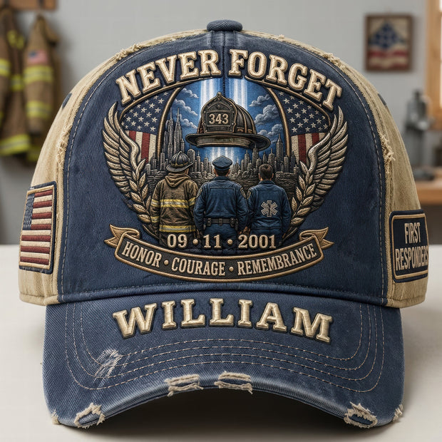 Never Forget - Personalized Classic Cap - Gift For Firefighters, First Responders, Veterans and Patriots