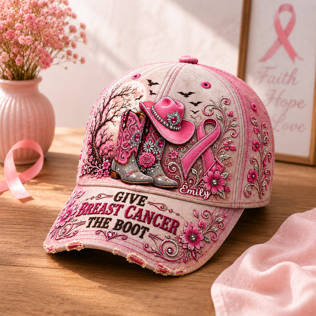 Cowgirl Breast Cancer - Personalized Classic Cap - Gift For Her
