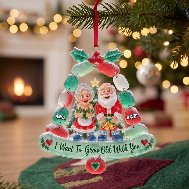 I Want To Grow Old With You Couple Christmas Keepsake Gift For Couple - Personalized Acrylic Ornament