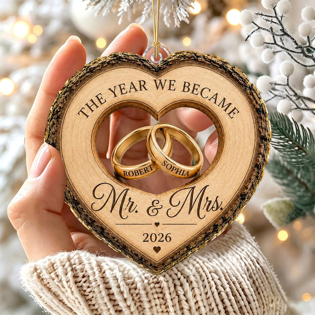 First Christmas As Mr & Mrs - Personalized Acrylic Ornament - Chrismas Gift For Couple