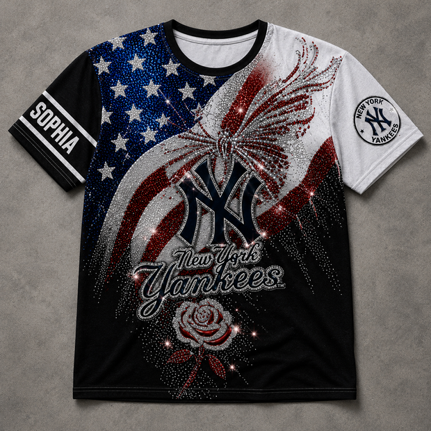 American Pride - Personalized Short Sleeve Tshirt - Gift For Baseball Fans
