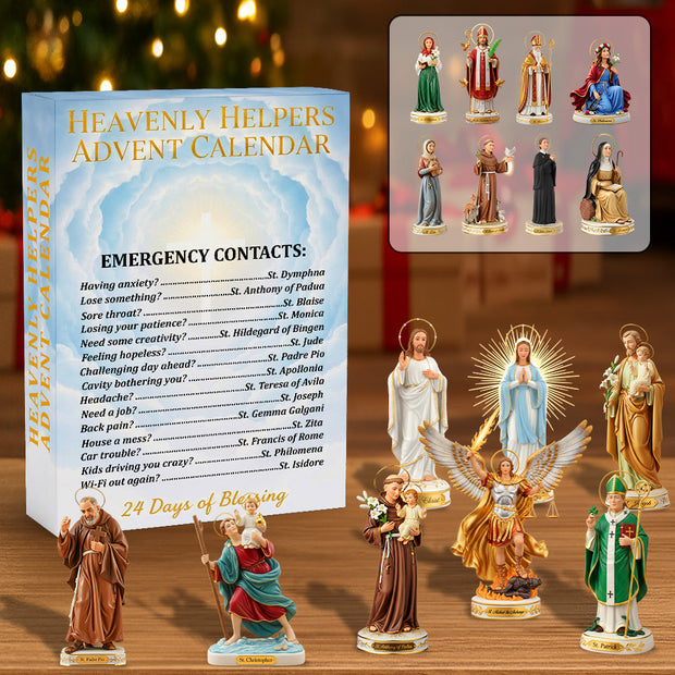 Catholic Saints Heavenly Helpers Christmas Gifts For Family - Personalized Box Advent Calendar