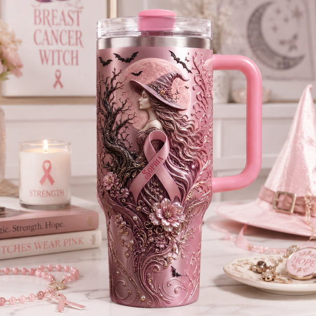 Breast Cancer Awareness Pink Ribbon Support Gift For Her - Personalized Tumbler