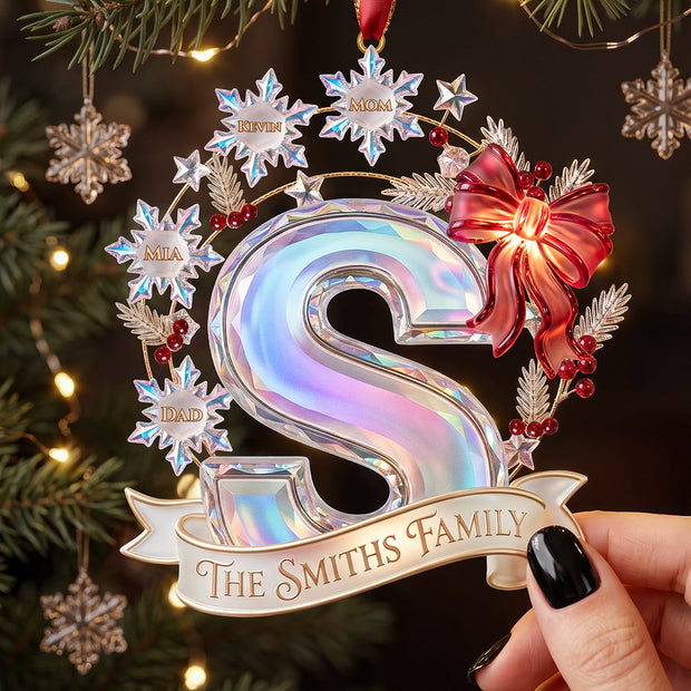 Snowflake Alphabet Acrylic Ornament - Personalized Acrylic Ornament - Christmas Gifts For Family