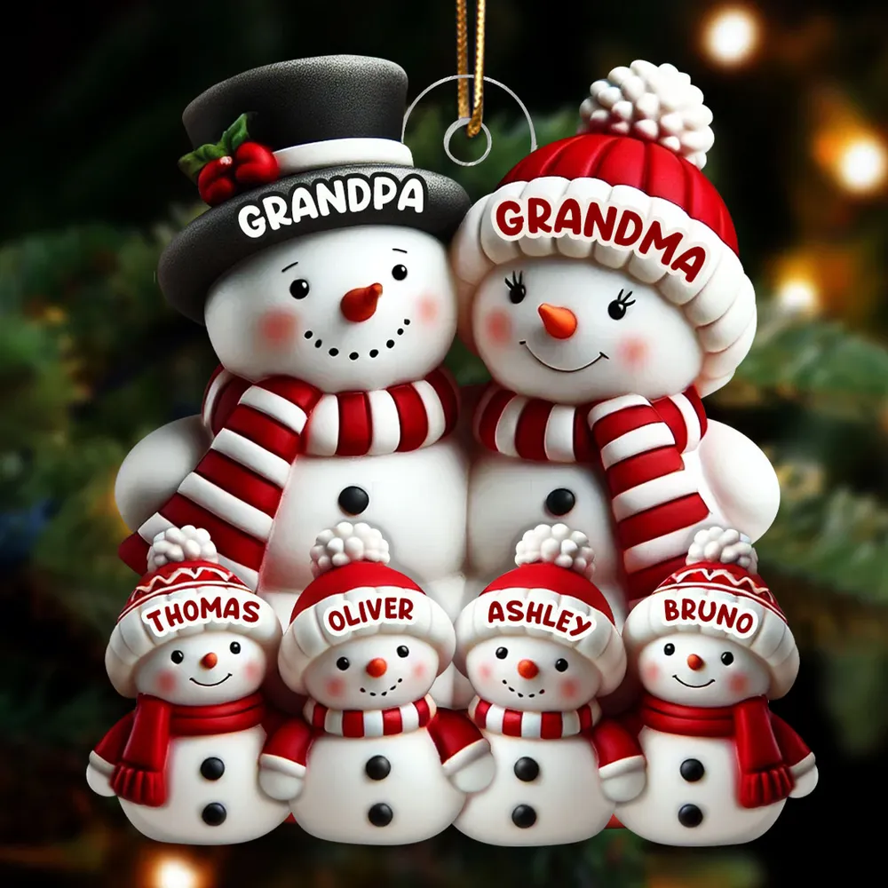 3DEffectCuteSnowmanFamily1