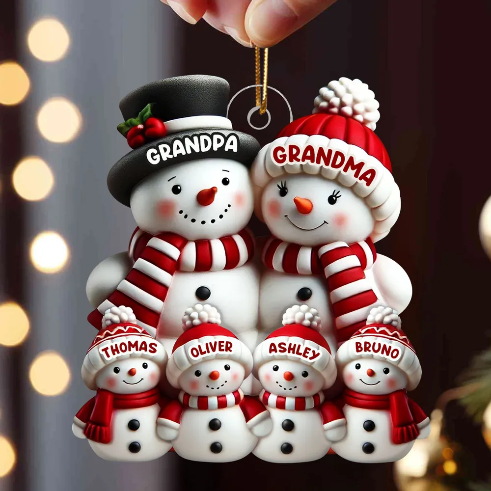 3DEffectCuteSnowmanFamily4