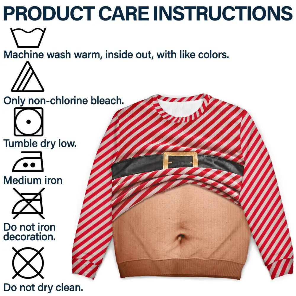 3DFunnyBodyHairyBellyGiftForHusband PersonalizedUnisexUglySweater MI406 CLA3693 MK6