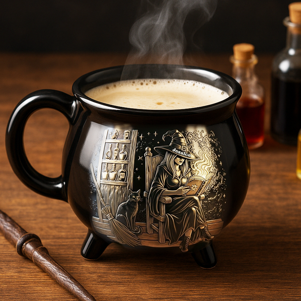 Mystic Witch Cauldron Cauldron Mug - Personalized Caulderon Mug - Halloween Gifts For Witch Lovers