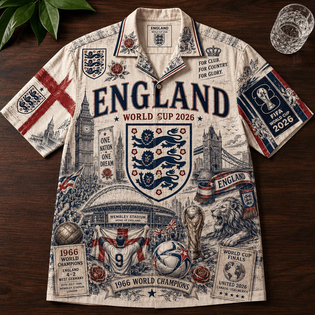 Premium England - Personalized Hawaiian Shirt - Gift For Football Lovers, Sports Fans, Sports Lovers, World Cup