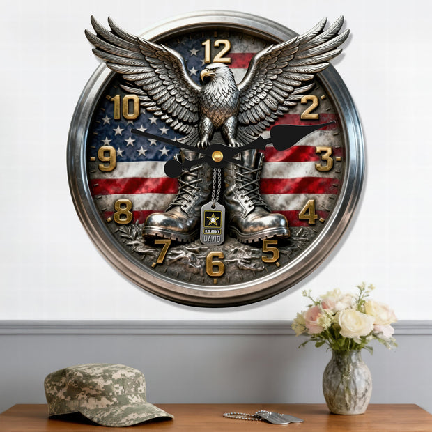 Veteran - Personalized Wall Hanging Clock - Gift For Veterans