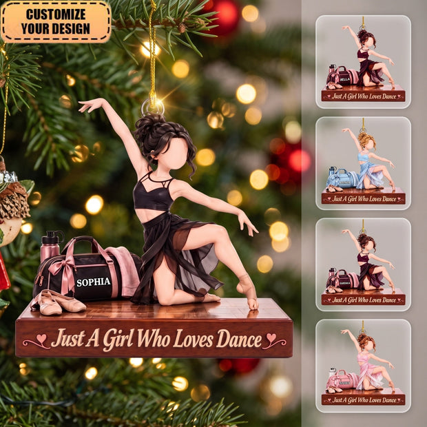 Just A Girl Who Loves Dance Christmas Gift For Dancers - Personalized Acrylic Ornament