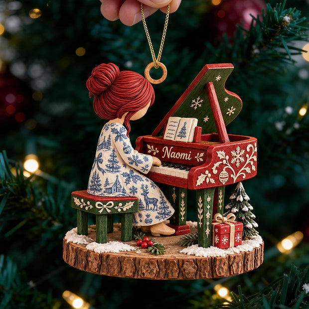 Piano Christmas Ornament Gifts For Piano Lovers - Personalized Wooden Ornament