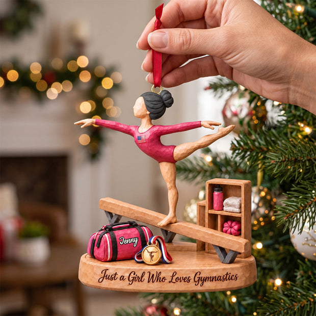 Beauty In Every Leap Custom Name Christmas Gifts For Gymnastics Lovers - Personalized Wooden Ornament
