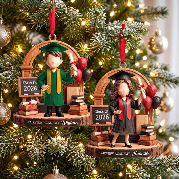 Fairview Academy Graduation Christmas Gifts For Senior - Personalized Wooden Ornament
