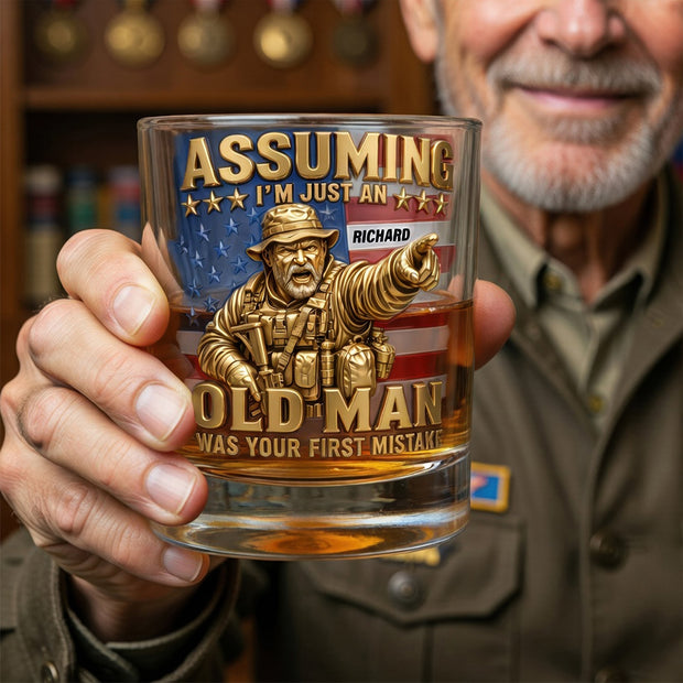 Funny Veteran - Personalized Whiskey Glass - Gift For Veterans