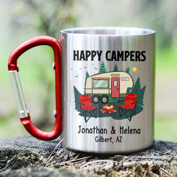 Happy Campers Outdoor Adventure - Personalized Camping Mug - Gift For Camping Lovers