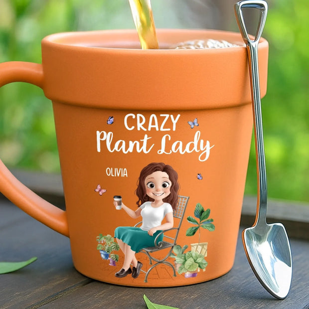 Digging Deep, Growing Joy - Personalized Plant Pot Ceramic Mug - Gift For Garden Lovers