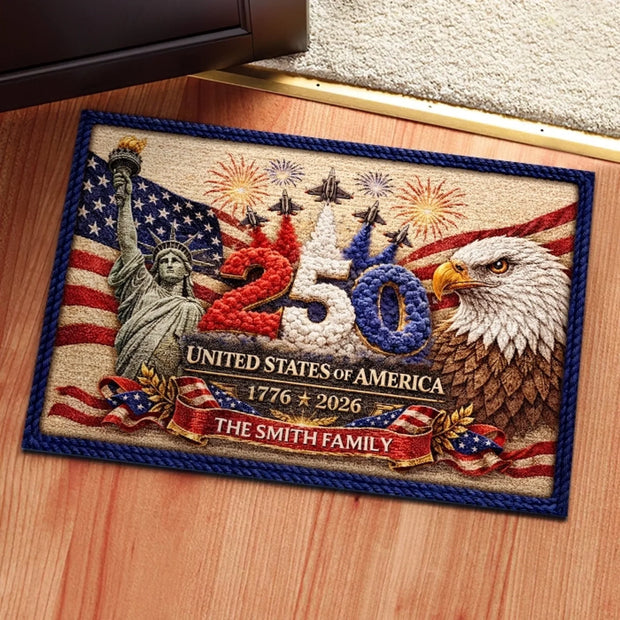 United We Stand Since 1776 - Personalized Doormat - 250th Anniversary Gift