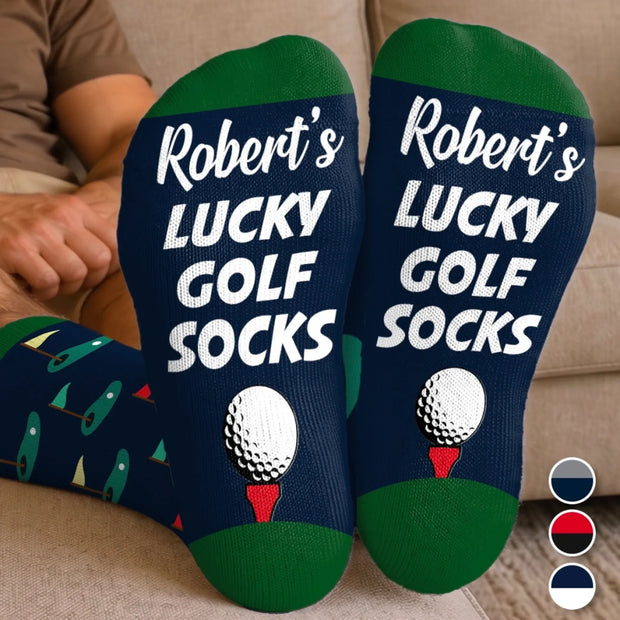 Weekend Golf Warrior Custom Name Gift For Golf Lovers - Personalized Lucky Crew Socks HH02
