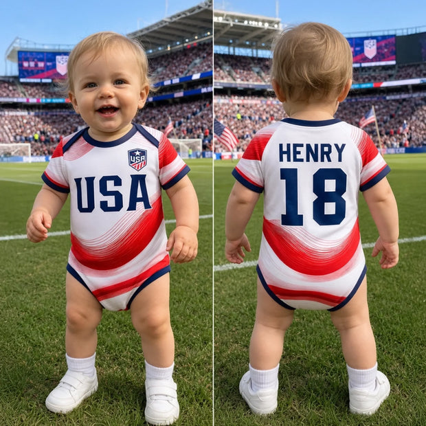 Future Soccer Star In Training - Personalized Baby Jersey Bodysuit - Gift For Kid, Baby, Soccer Fans