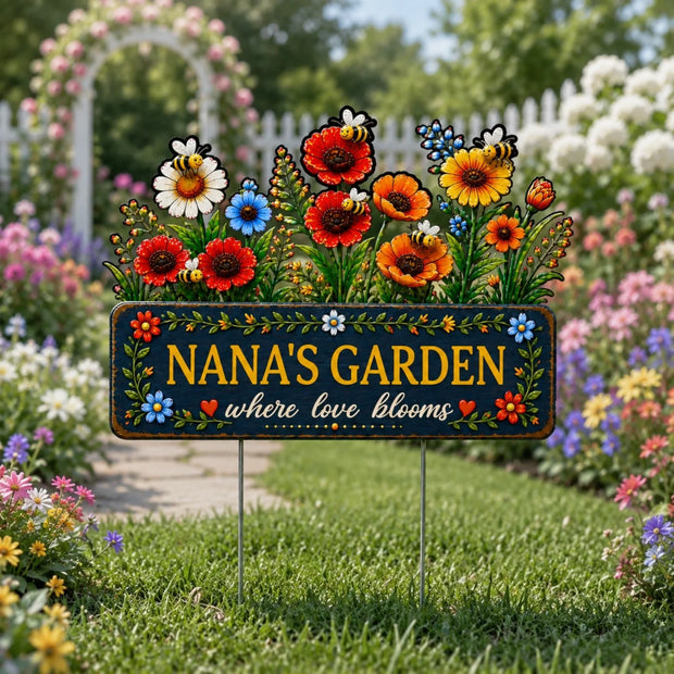 My Greatest Blessings Bloom In This Garden - Personalized Metal Stake Garden - Gift For Gardening Lovers