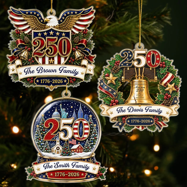 Generations Of Freedom And Love - Personalized Acrylic Ornament - Chrismas Gift For Family