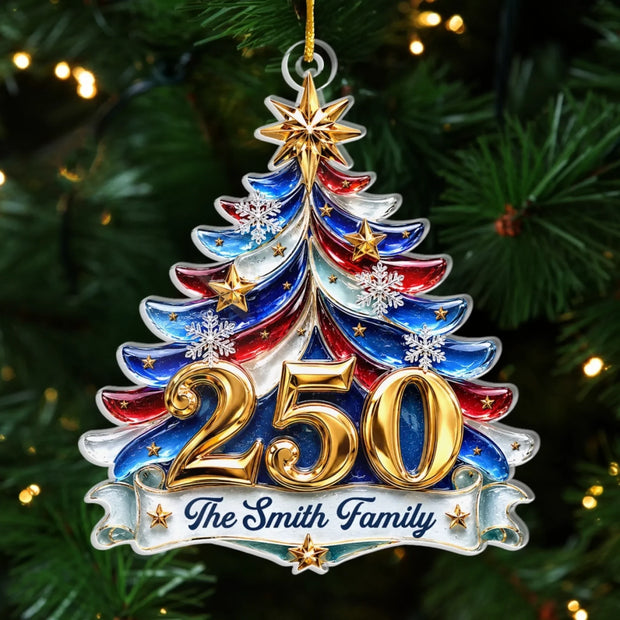 Faith Family Freedom Always - Personalized Acrylic Ornament - Chrismas Gift For Family